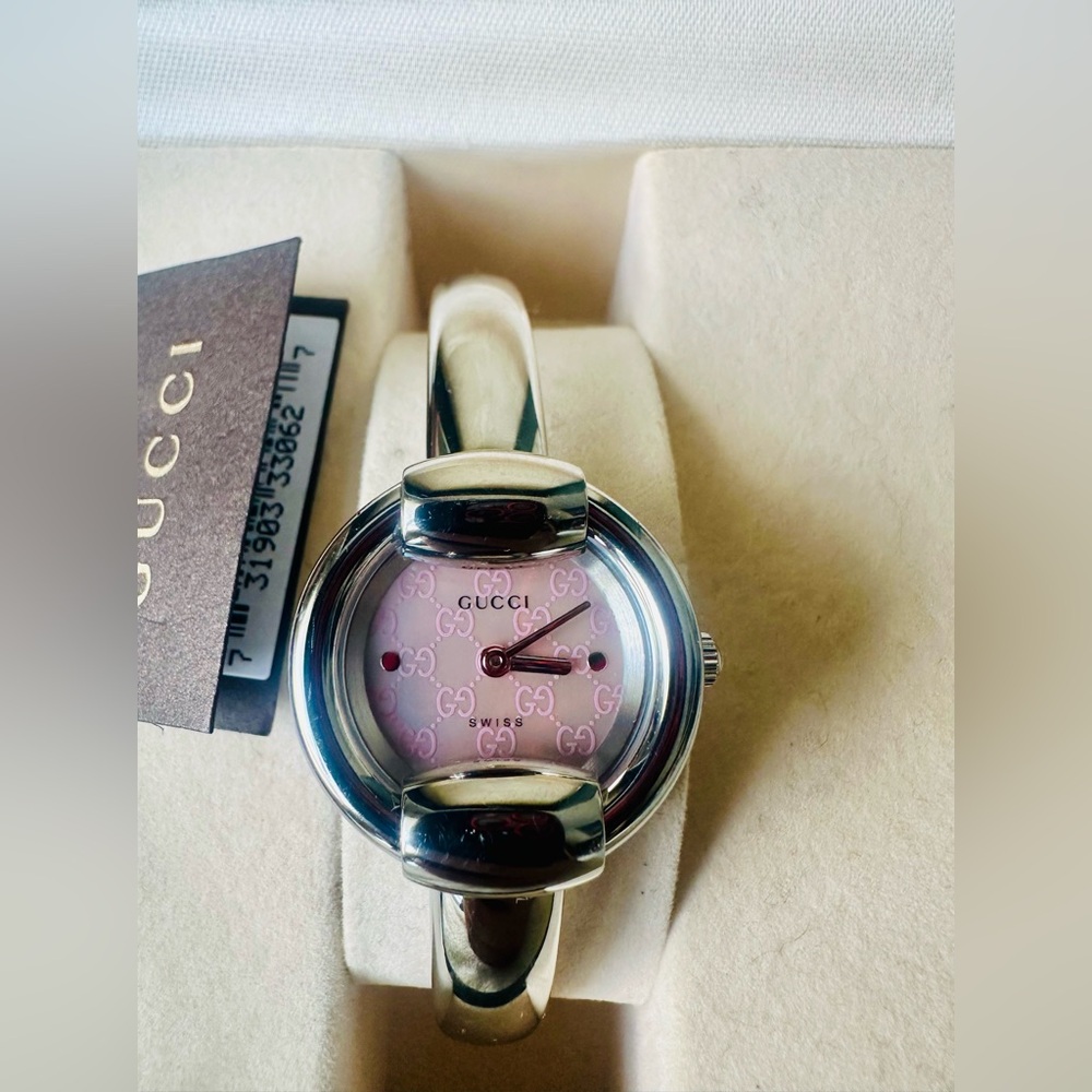 Authentic Gucci Silvertone Bangle Watch - image 1